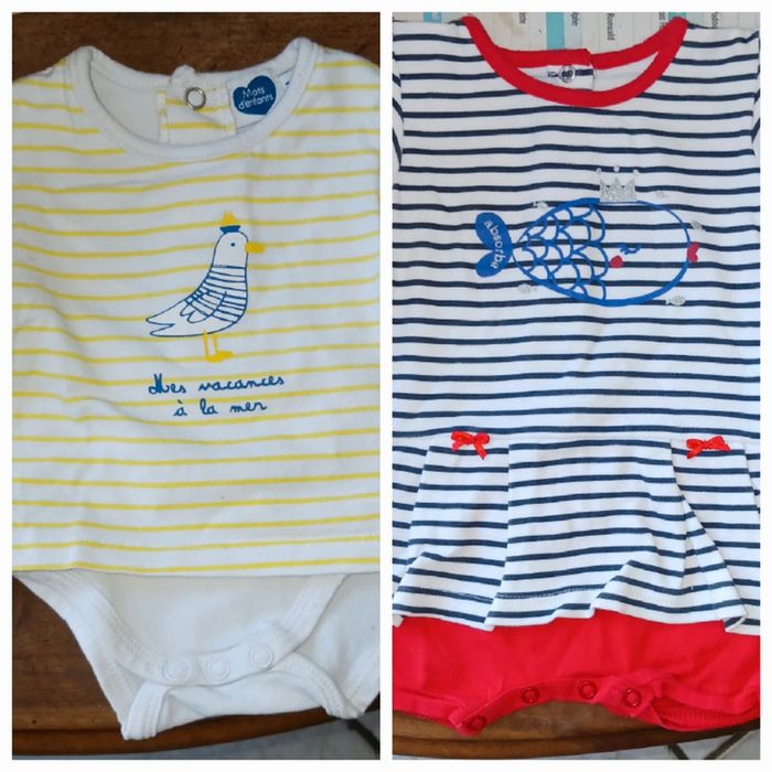 2 robes 👗 body bébé taille 1mois absorba