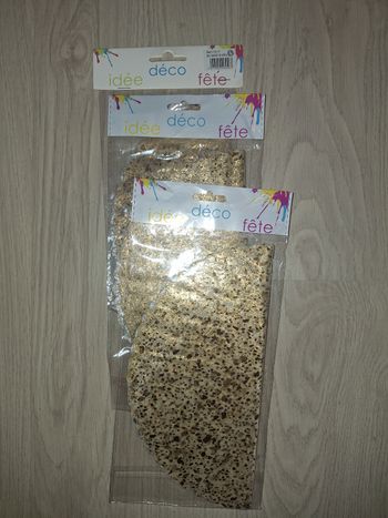 3 sachets de tules or et argent neuf