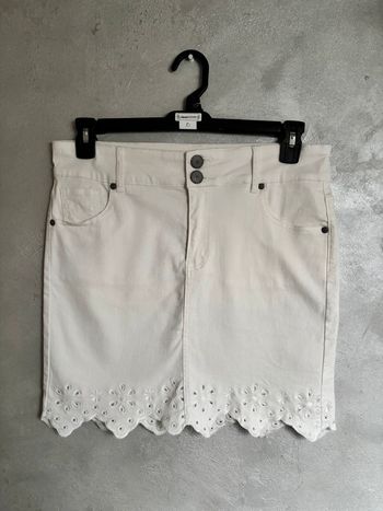 Jupe blanche ajourée fleurs Eldys