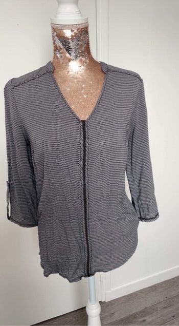 Blouse cache cache S noir et blanc