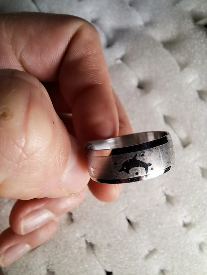 Bague acier inoxydable argentée