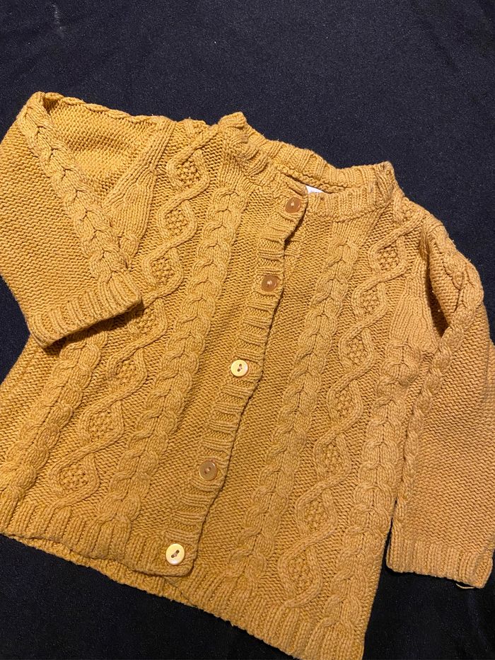 Gilet manches longues jaune moutarde