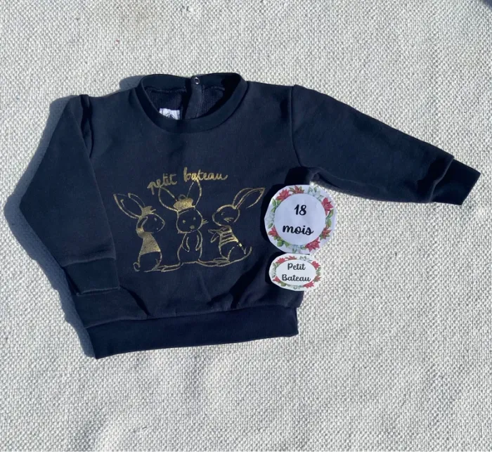 Sweat Petit Bateau 18 mois bleu marine