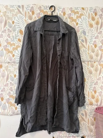 Chemise longue gris anthracite