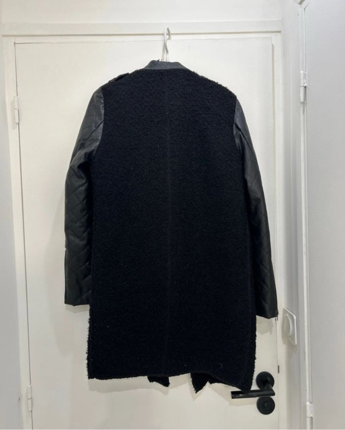 Manteau Noir taille M Effet Laine Bouclée - photo numéro 8