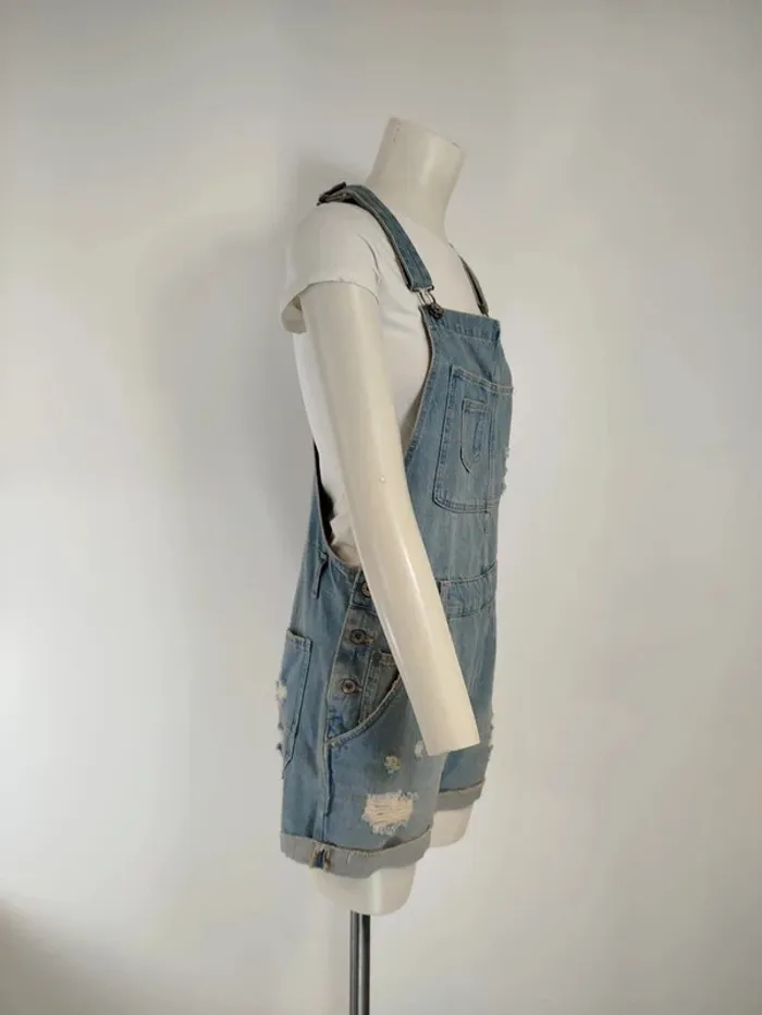 Salopette short en Jean femme - Taille 38 M - A169 - photo numéro 4