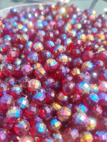 Perles rouges boules disco 500g