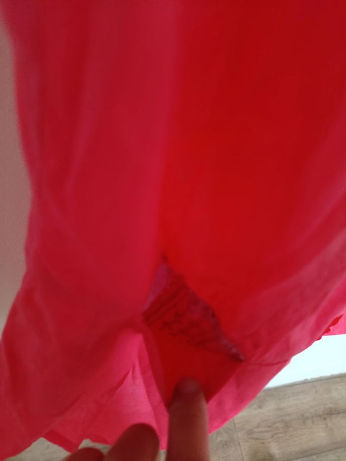 Piece Unique Chemisier rose brodé à détails ajourés – Taille S - photo numéro 7