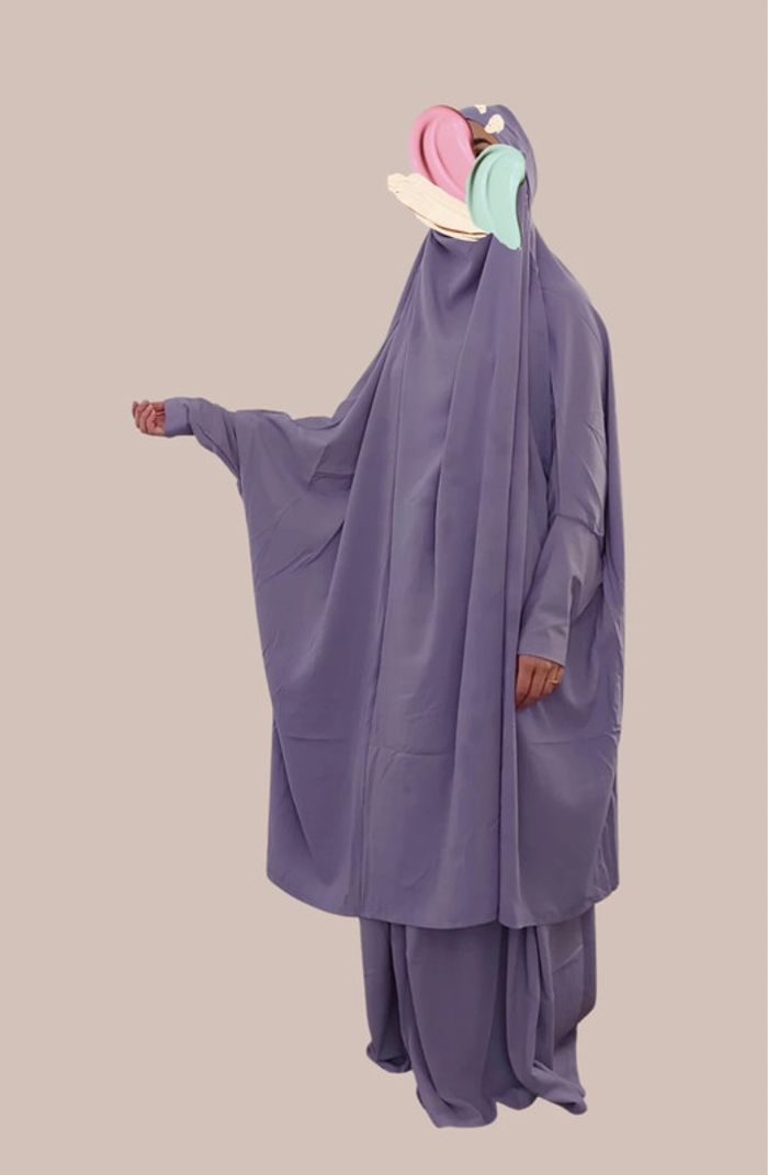 Jilbab 2 pièces lilas