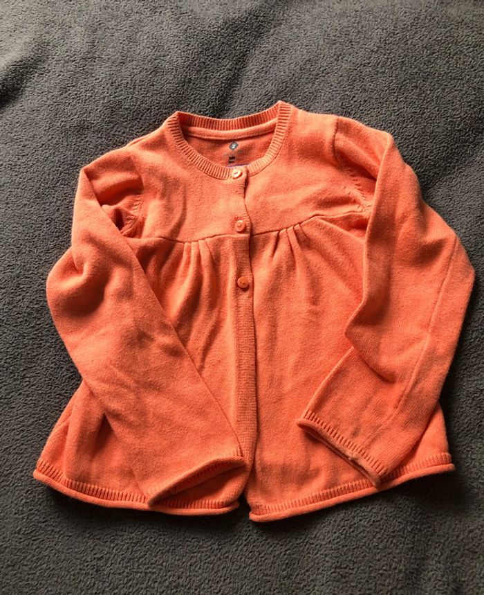 Gilet cardigan 3 ans Z grain de blé orange