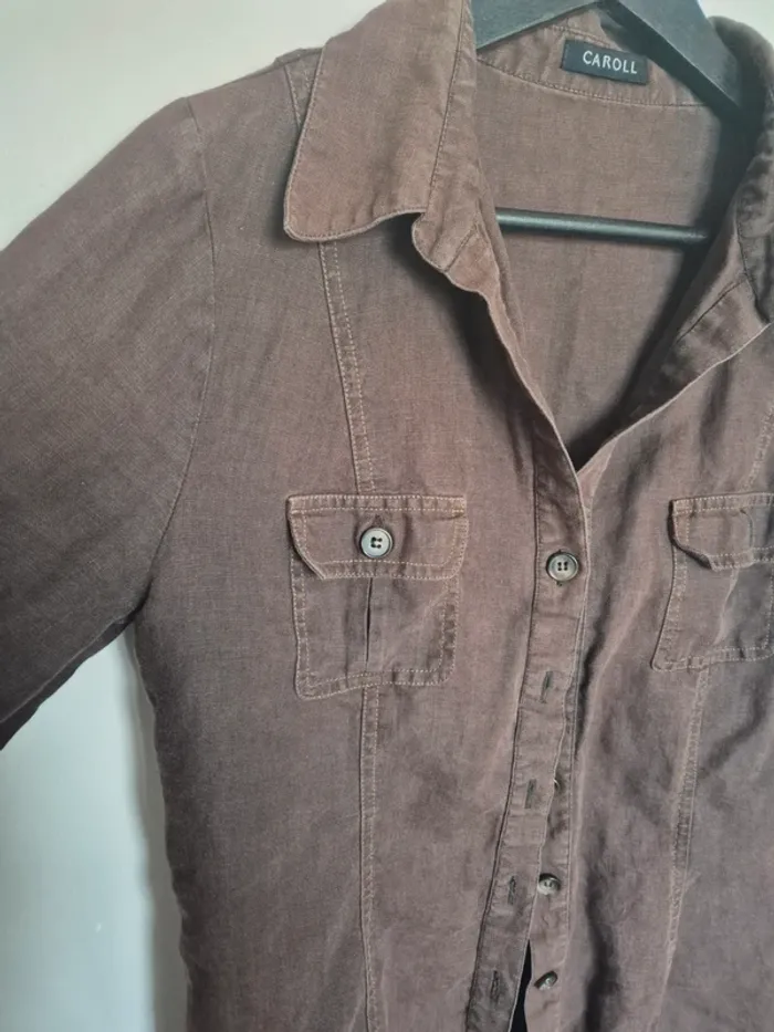 chemise 100% lin Caroll taille 42 - photo numéro 3