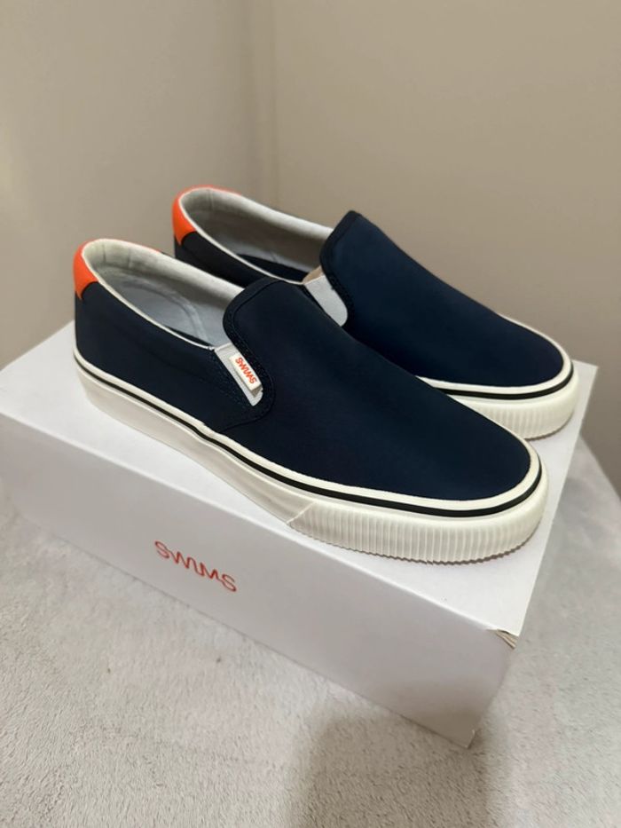 Swims - Mocassins, Bleu marine, orange, Taille 41 - photo numéro 4