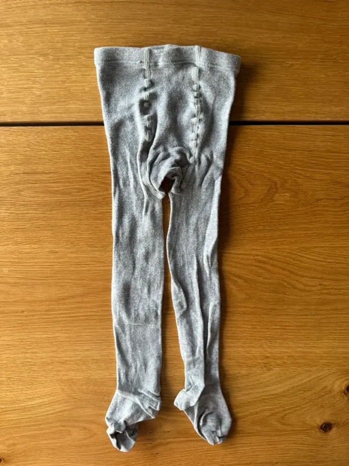 Lot de 3 collants, 1 gris lisse, 1 jaune moutarde et 1 rouge bordeaux côtelé - Taille 2 - photo numéro 7