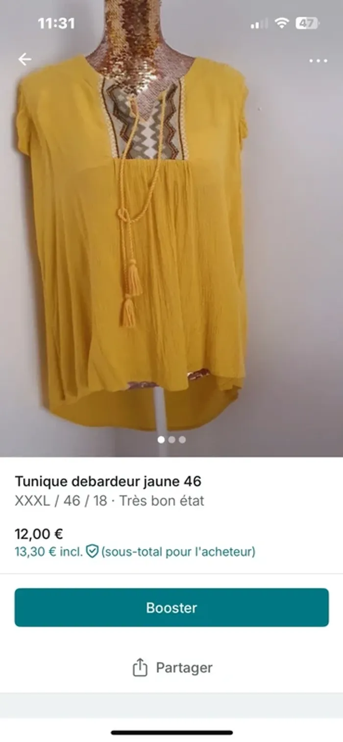 Débardeur jaune 44 - photo numéro 2