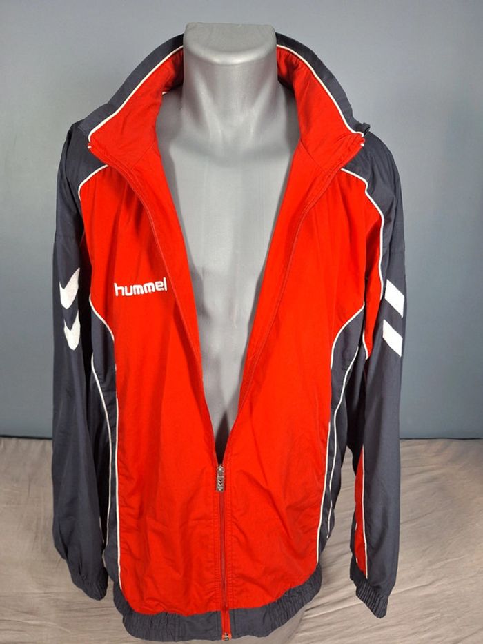 veste légère / Track jacket hummel / homme - taille 2XL / gris et rouge brodé (521) - photo numéro 7