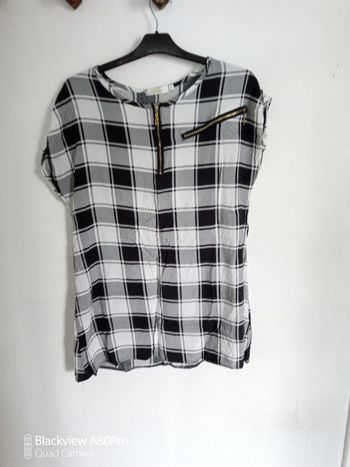 Chemise manche courtes noir  blanc