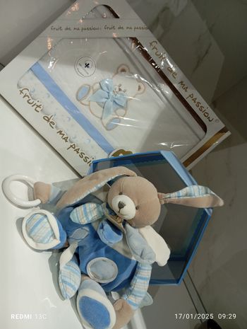 Coffret draps + coffret doudou neufs