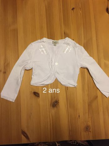 Gilet Court boléro blanc sequins 2a