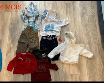 Lot 6 mois pantalon salopette tee shirt garçon