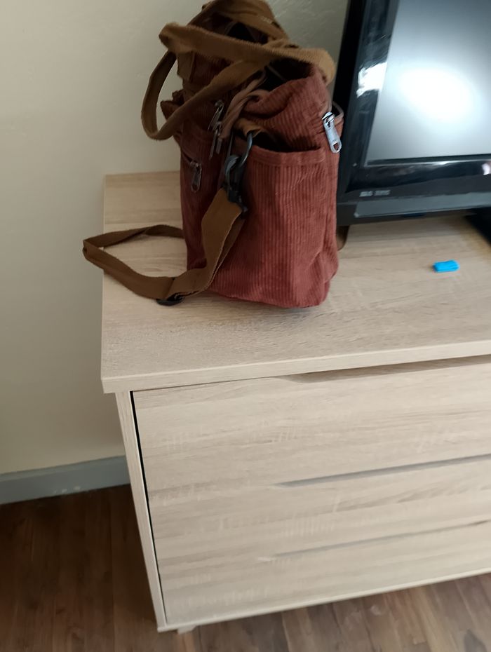 Sac à main Pomme velours marron - photo numéro 3