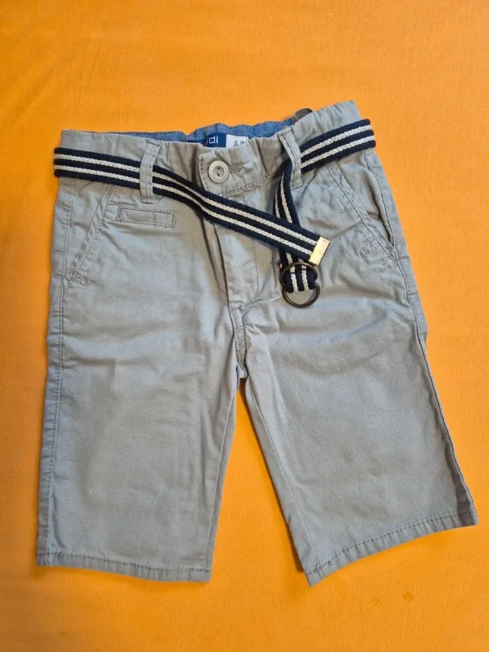 Short slim en toile gris Okaidi slim 6 ans - photo numéro 1
