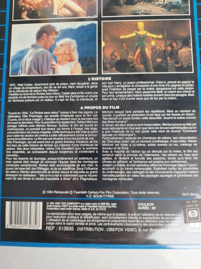 Laserdisc film la rivière sans retour - photo numéro 3