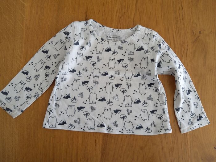 Maillot ML blanc à motifs