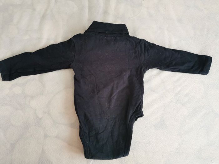 Lot 2 bodies col roulé bleus grain de blé 6 mois - photo numéro 4