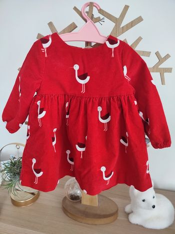 Robe cigogne en velours Jacadi