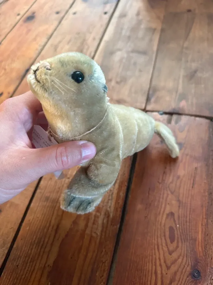 Peluche ancienne Steiff Otarie Phoque Seehund Robby 14cm rigide océan - photo numéro 3