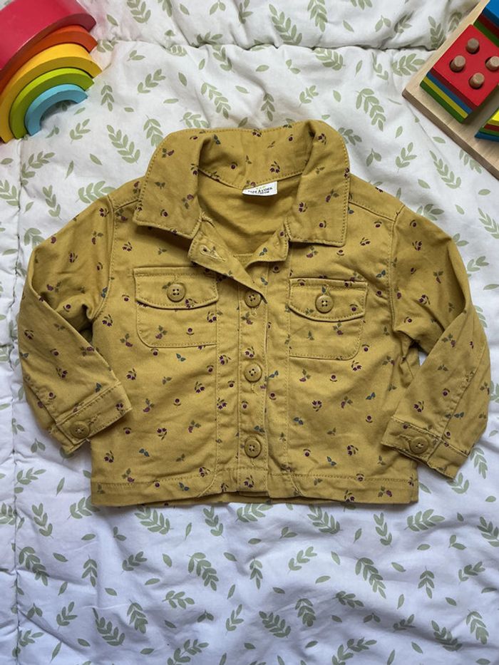 veste en jean moutarde à motifs tape à l'oeil 18 mois - photo numéro 3