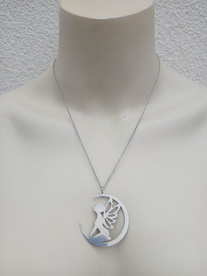 Collier en acier inoxydable argenté fée - photo numéro 2