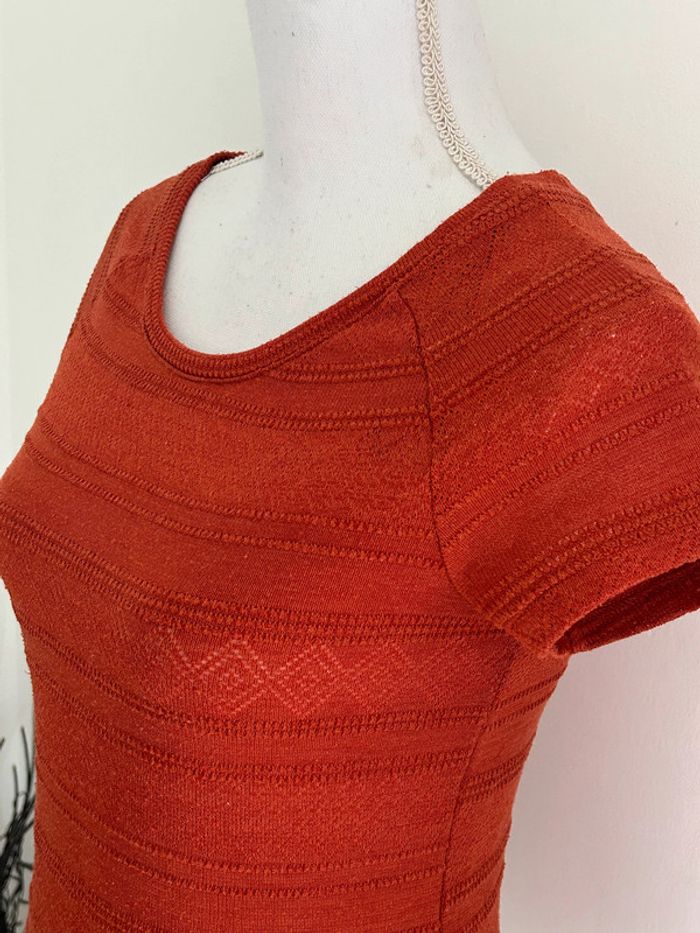 T-shirt Rouille H&M 🌺 Taille 36 - photo numéro 2