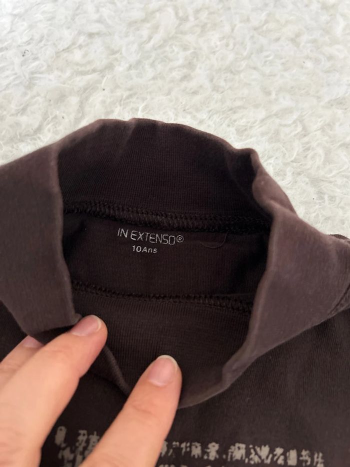 Teeshirt manches longues marron 10 ans - photo numéro 2
