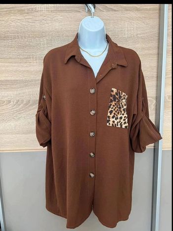 Chemise marron léopard