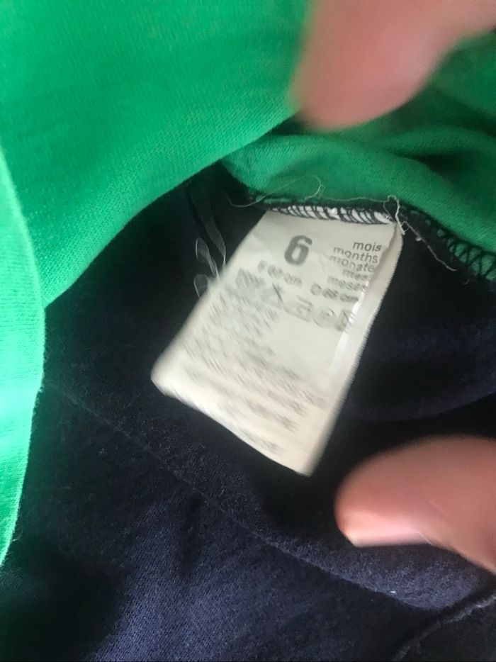 Ensemble pantalon marine/teeshirt vert Grain de blé 6 mois - photo numéro 6