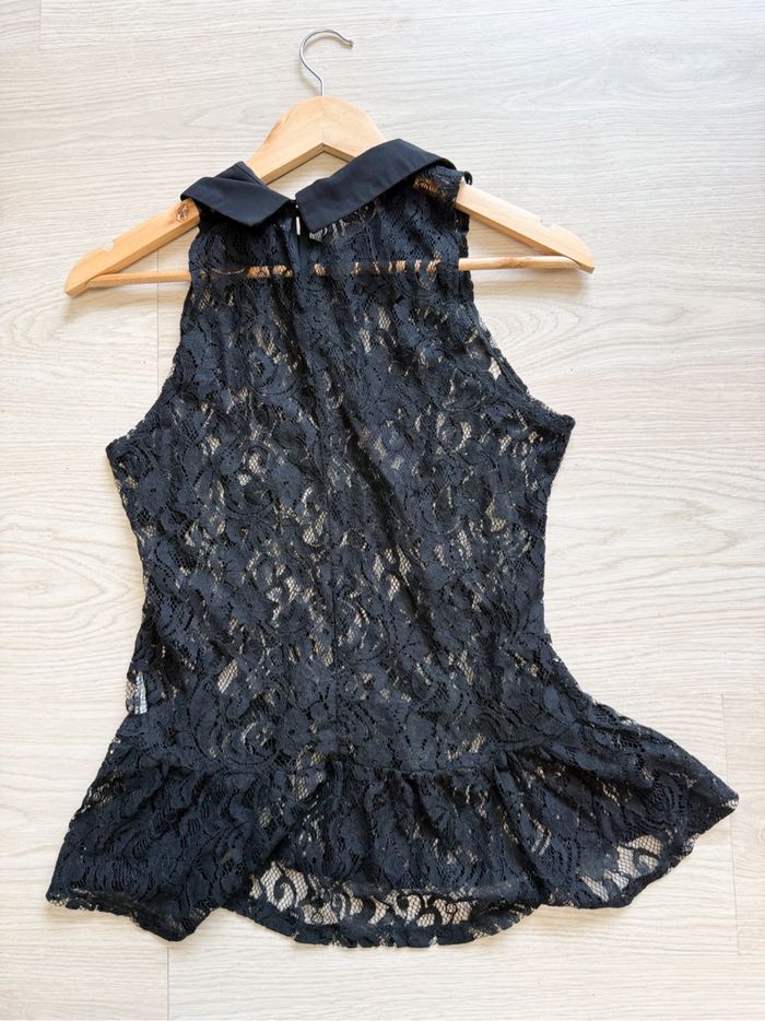 Top peplum noir en dentelle boutique indépendante taille 40 L - photo numéro 4