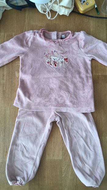 Pyjama velours vieux rose Sergent-major