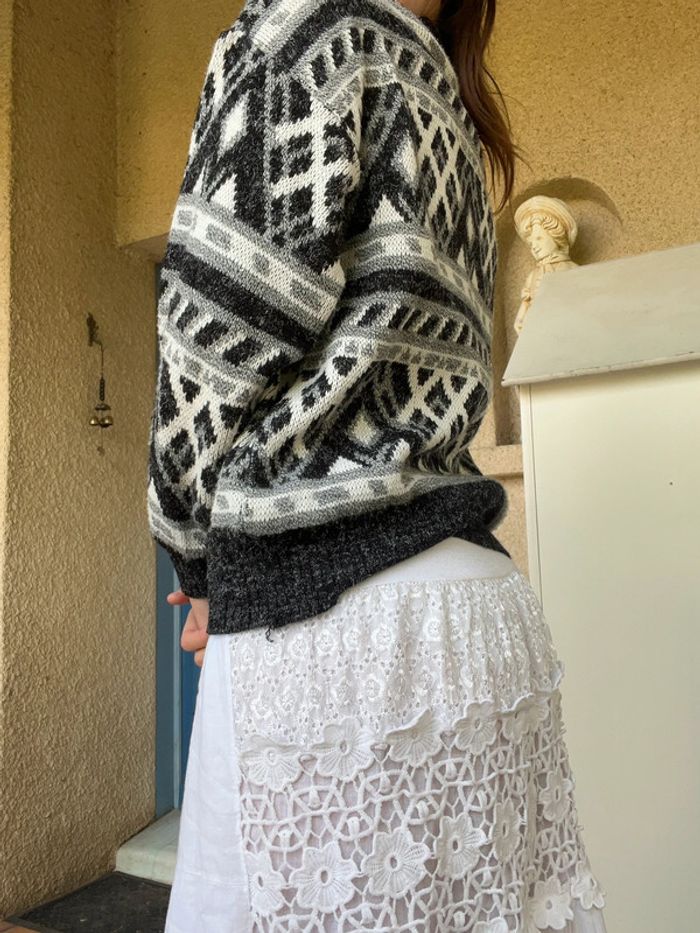 Pull montagne laine vintage bohème champêtre - photo numéro 3