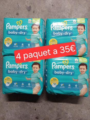 4 paquet de couche pampers taille 6 a 35€