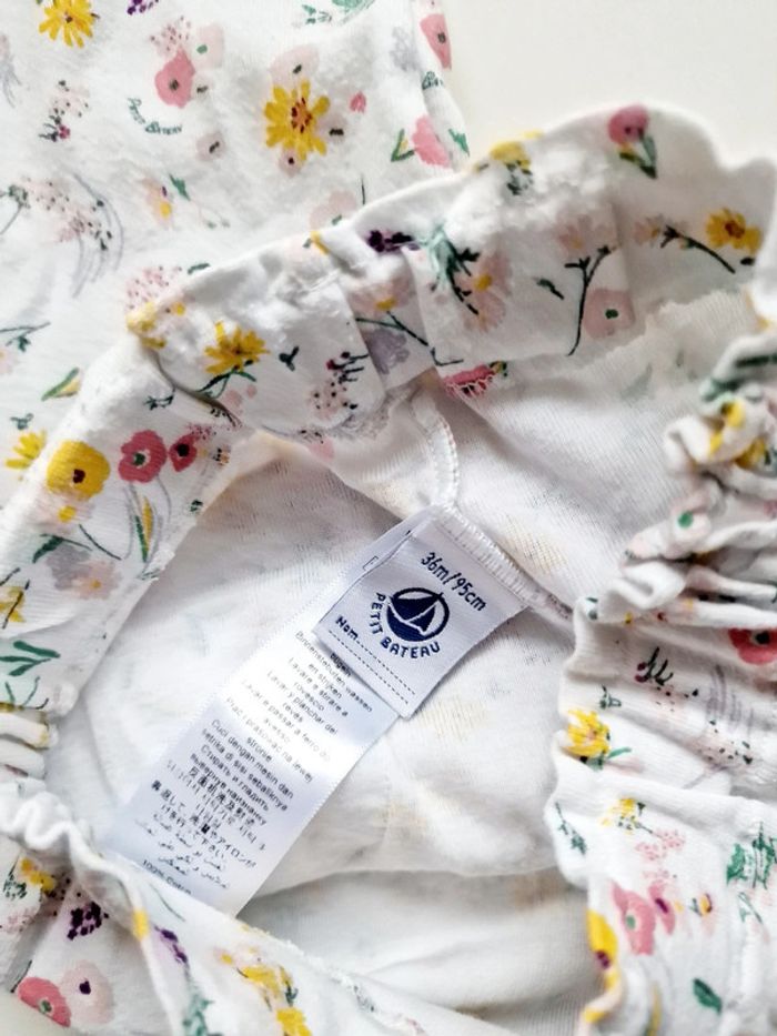 Petit Bateau - Ensemble gilet / cardigan longues manches + pantalon fleuri (3 ans) - photo numéro 10