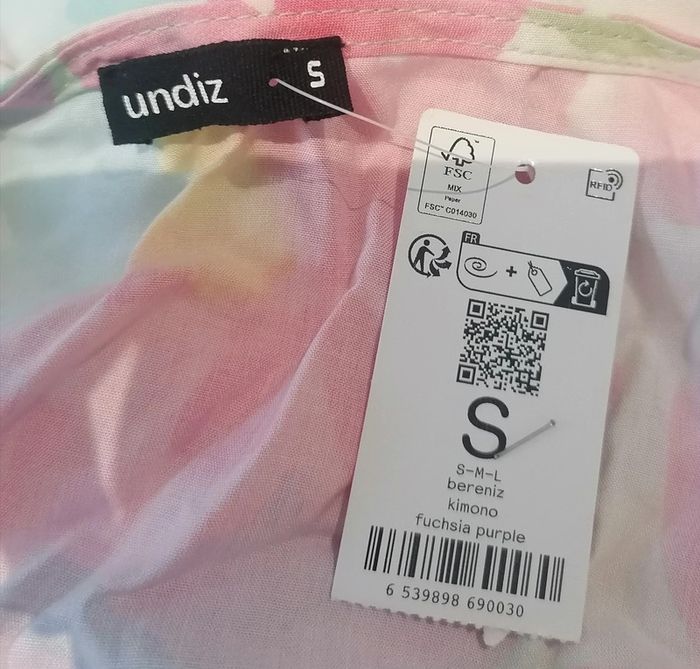 Kimono imprimé floral blanc rose Taille S Undiz - photo numéro 11