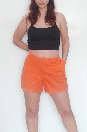 Short été uni orange casual taille 46