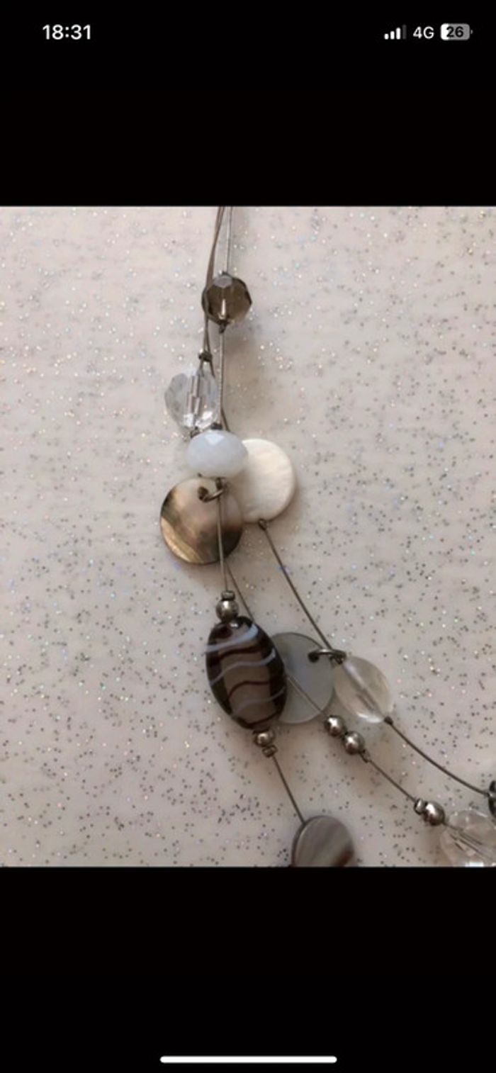 Collier 3 rangs fantaisie - photo numéro 8