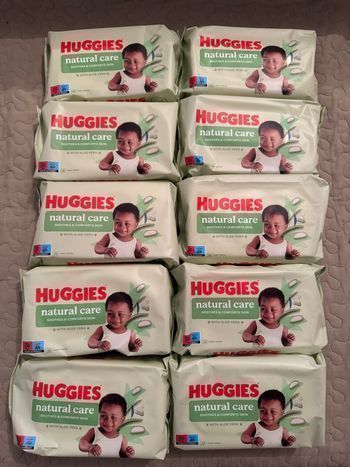 Lingettes Huggies Natural. Care Aloe Vera