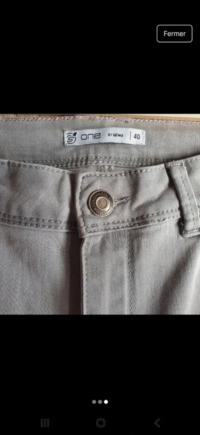 Pantalon jean gris - photo numéro 3
