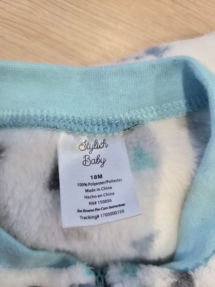 Pyjama 1 pièce zippé sur l'avant, blanc et bleu avec Koala, 18 mois - photo numéro 3