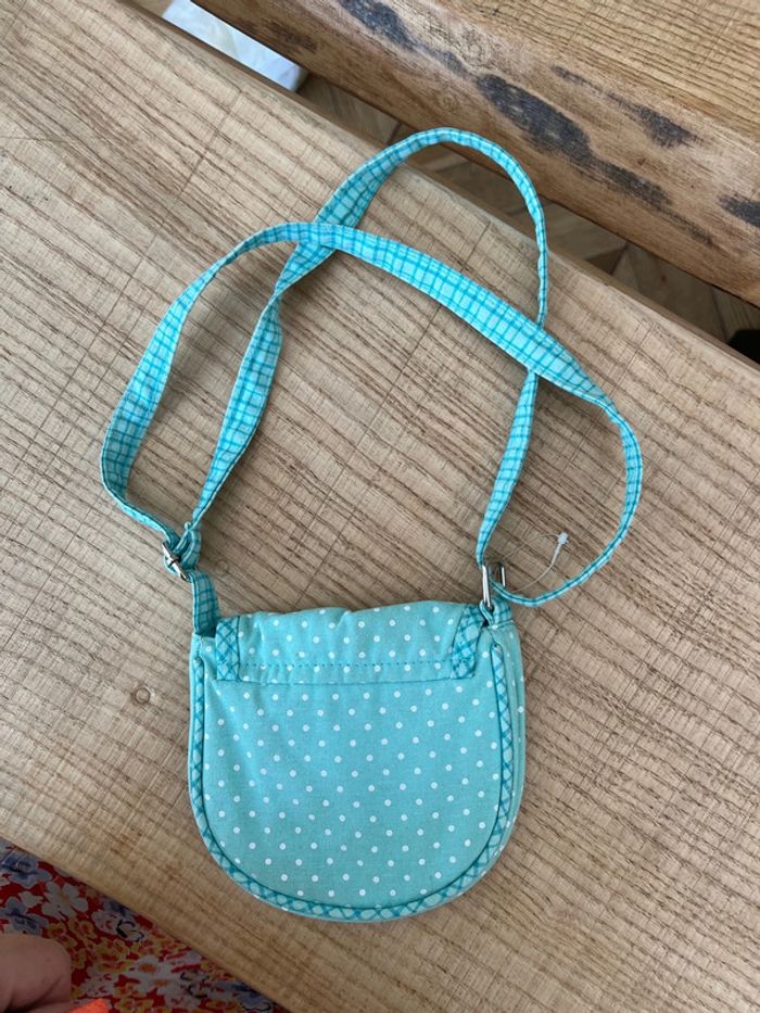 Petit sac à main fille bleu fleurs été - photo numéro 3