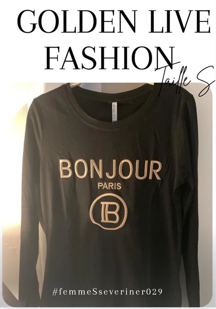 Tee-shirt noir S Golden Live