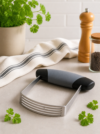 Poignée à pétrir ergonomique en inox – très bon état, idéale pâtisserie & cuisine maison